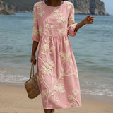 Paula - Midikleid mit Pflanzen- und Blumenmuster