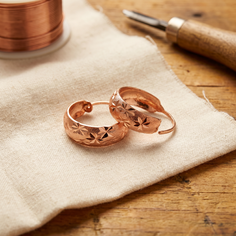 Detail of a copper bracelet