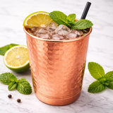 Pure Copper Hammered Tumbler 350 ml - Artisan Copper Cup for Hydration, Ayurvedic Wellness and Gifting