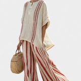 Vanessa - Elegant Set with Red Stripes