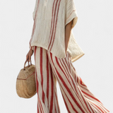 Vanessa - Elegant Set with Red Stripes
