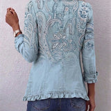 Brigitte | Vintage Paisley mintás Pliszírozott Kabát
