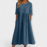 Anja | Midi-Sommerkleid mit Empireschnitt und Taschen
