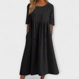Anja | Midi-Sommerkleid mit Empireschnitt und Taschen