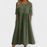 Anja | Midi-Sommerkleid mit Empireschnitt und Taschen