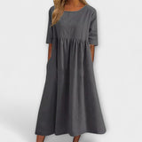 Anja | Midi-Sommerkleid mit Empireschnitt und Taschen
