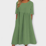Anja | Midi-Sommerkleid mit Empireschnitt und Taschen