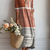 Rosa™ | Terracotta Boho ruha blokkokkal